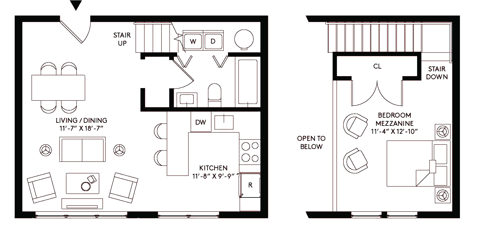 1 Bdrm Loft